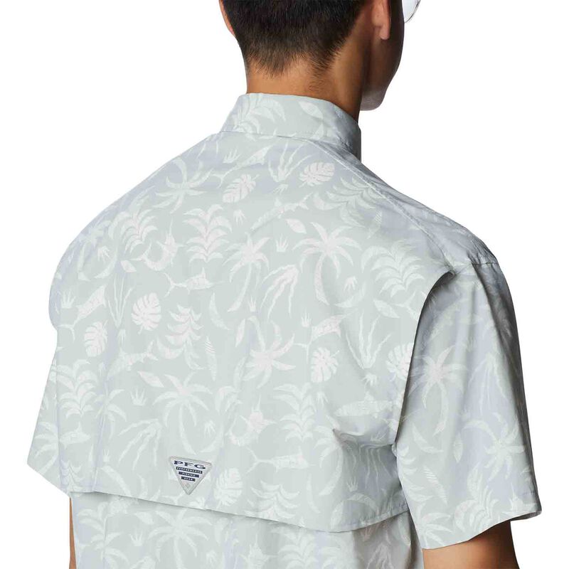 Columbia Men's Super Bahama Short Sleeve Shirt, XL, Cool Grey Reel Shores