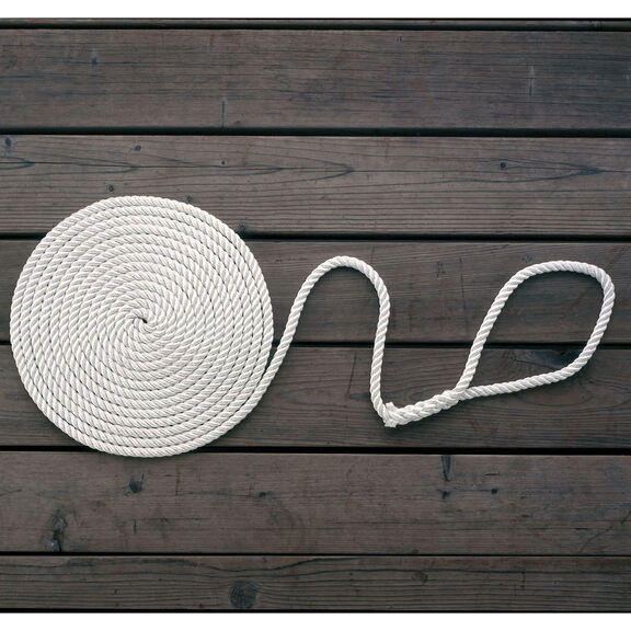 1/2" x 20' Economy Three-Strand Dock Line, White image number 0