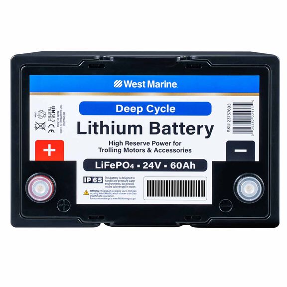 Group 24 Lithium Iron Phosphate Deep Cycle Battery, 24V 60Ah, Certified to ABYC Standards image number 2