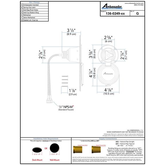 Trinidad Recessed Control Valve Cold Only, Black Cup with Stainless Steel Lid w/Gasket, Chrome Trinidad Handle image number 3