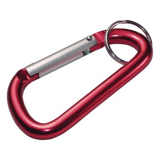 Carabiner with Key Ring, Red