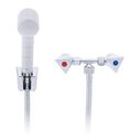 Trinidad 2H External Shower Mixer Small Arctic White Sprayer, 6' Stainless Steel Hose Chrome/Arctic White image number 2