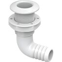 SEAFLO 1 in Angled Thru Hull Fitting with Built-In Check Valve Stainless Steel Cap image number 0