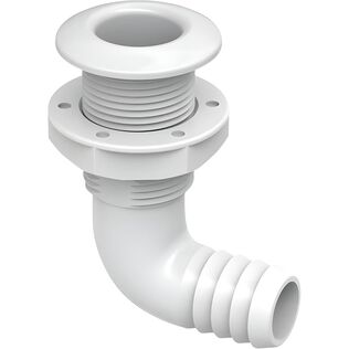 SEAFLO 1 in Angled Thru Hull Fitting with Built-In Check Valve Stainless Steel Cap