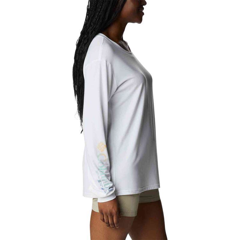 Columbia Women's PFG Slack Water Graphic Long Sleeve Shirt - S - White