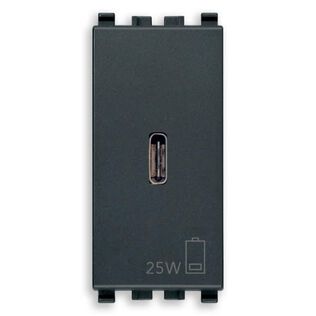 Vimar Eikon USB-C Power Delivery (PD) Supply Unit 25W, 1-Module, Grey