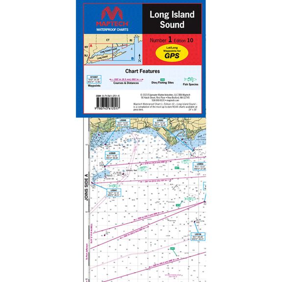 WPC001-10WMDS Waterproof Chart Long Island Sound, 10th Edition image number 0