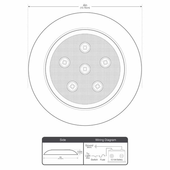 Stainless Steel Surface-Mount 4" LED Light, Blue image number 2