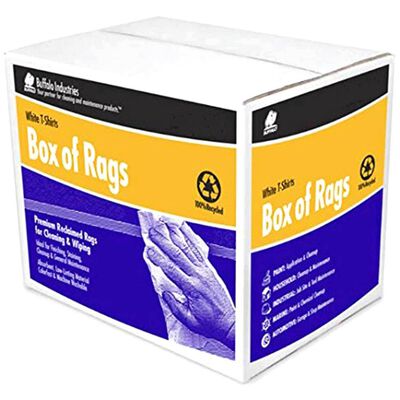 Recycled White Cloth Rags, 4 lb. Box