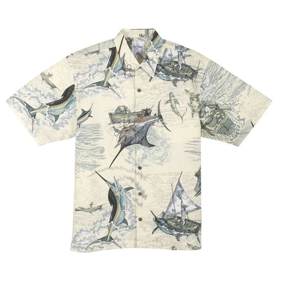 guy harvey dress shirts Guy Harvey Mens Short Sleeve Button Down Resort Shirt