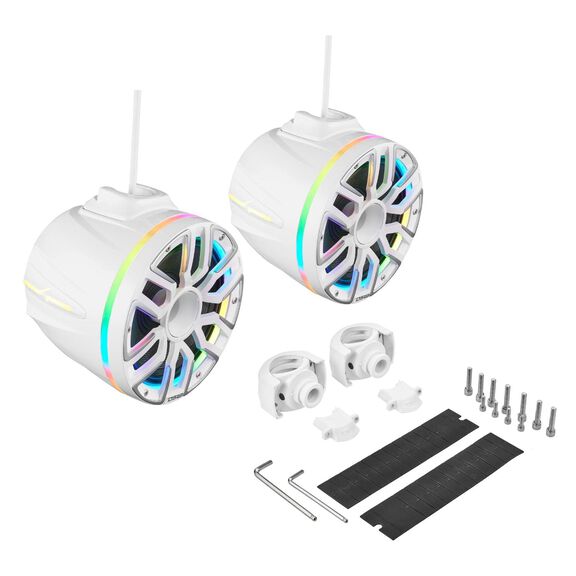 8&rdquo; Marine Short Tower Speaker With Neodymium Magnet, Kevlar Cone, Compression Driver And Digital LED Lights | 200W RMS 4-Ohm image number 5