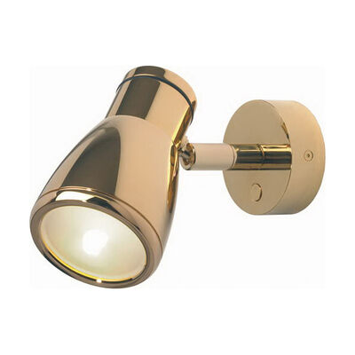 Reading Light Gold with Gold Metal Shade & Switch 10 to 30V DC Built-in Dimmer 3 x 1 Watt Warm White LED IP20