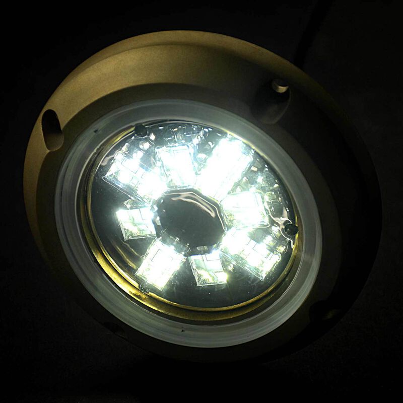 WEST MARINE Round 12 LED Underwater Light with Bronze Housing, RGBW