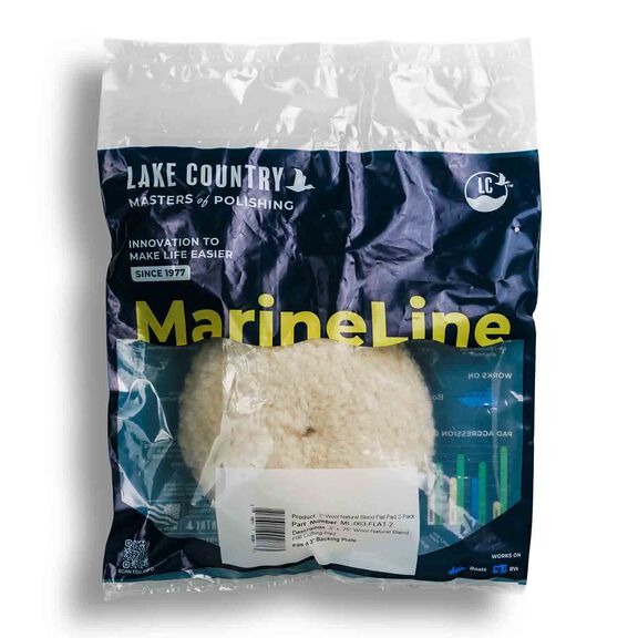 Marine Line 3" Flat Single Sided Twisted Wool Cutting Pad, 2-Pack image number 1
