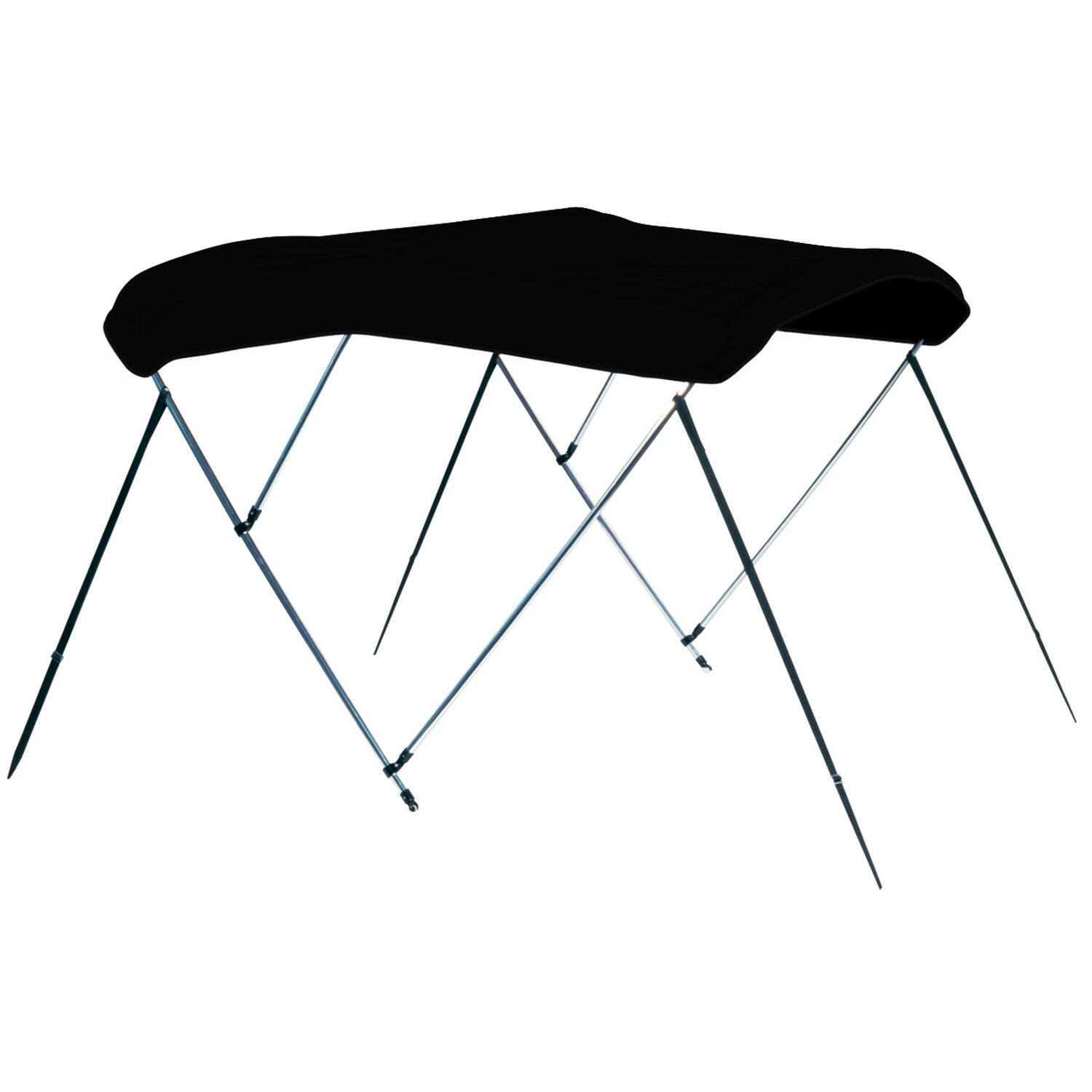 3-Bow Round Tube Bimini Complete Top Kit, 72" L x 46" T , Fits Between 67 & 72" Width