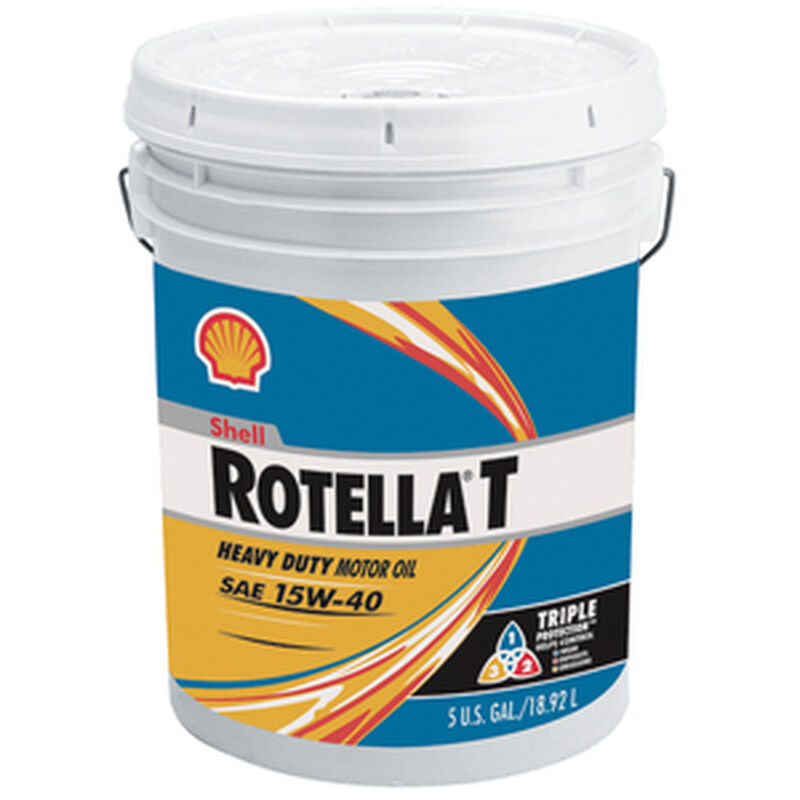 Shell Rotella T4 15W-40 Conventional Heavy Duty Diesel Engine Oil, Triple Protection, 5 Gallon image number 0