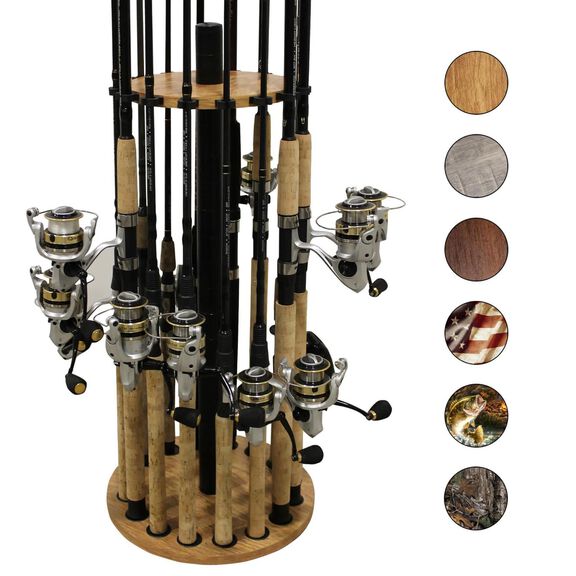 American Cherry 16 Round Rod Rack - Steel Post image number 0