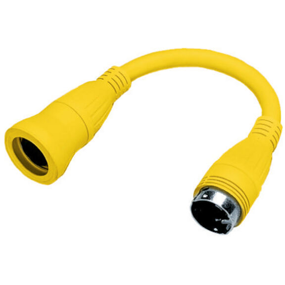 Hubbell Marine Adapter, Straight , 30A to 50A Straight  Blade, Yellow image number 1