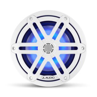 M3-650X-S-Gw-i 6.5" Marine Coaxial Speakers, White Sport Grilles with RGB LED Lighting
