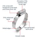 35-50mm 316L SAE 24, Hose Clamps, 10-Pack image number 1