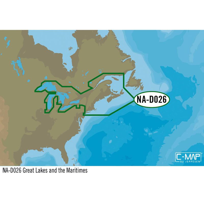 NA-Y026 Great Lakes Northeast Coast and Approaches C-MAP MAX-N+ Chart C-Card image number 0