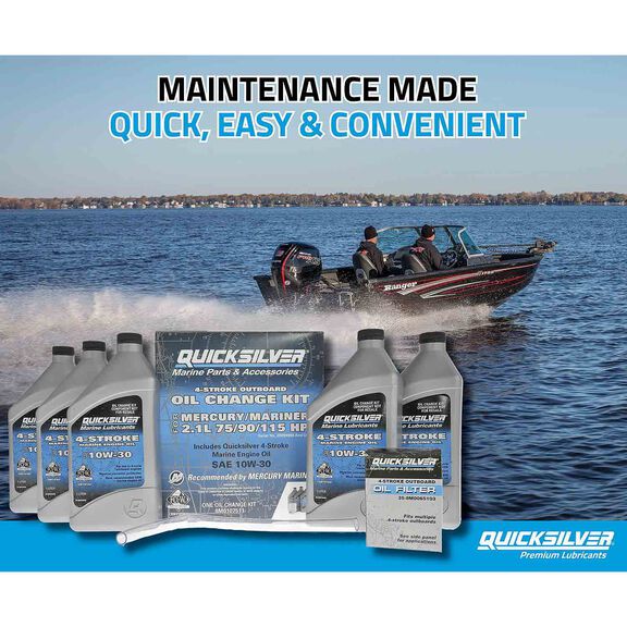 10W-30 Oil Change Kit for 4-stroke 75hp, 90hp and 115hp Mercury 2.1L Outboards image number 5