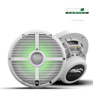 Wet Sounds RECON 8 XW-W RGB 8-inch High Output Component Style Coaxial Speakers with XW-White RGB Grilles
