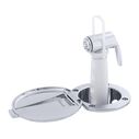Recessed Shower Chrome Cup & Lid, Hammer-Head Arctic White Sprayer, 6' White Rubber Hose image number 2