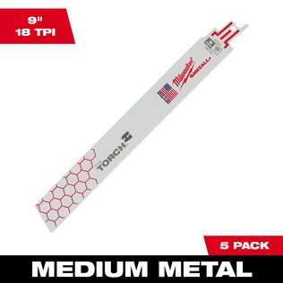9" 18 TPI THE TORCH&trade; SAWZALL&reg; Blades, 5 Pack