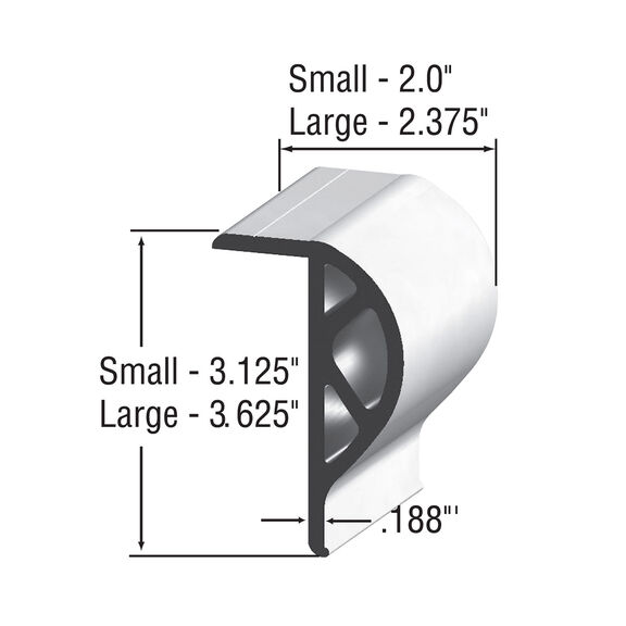 True Color Commercial Grade P-Shape Vinyl Dock Edging, Large 10' Straight image number 1