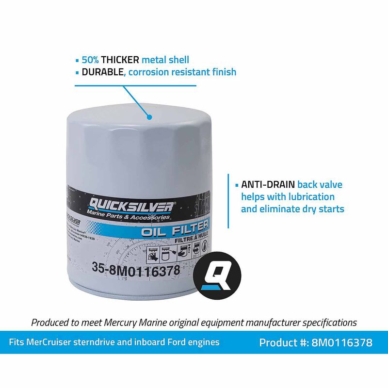 QUICKSILVER Quicksilver Oil Filter 8M0116378 West Marine