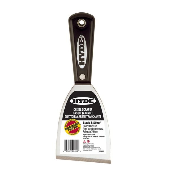 Black & Silver 3'' Stiff Scraper image number 1