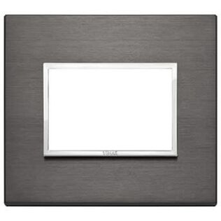 Vimar Eikon EVO 21653.03 3-Module Cover Plate, Lava Grey Anodized Aluminium