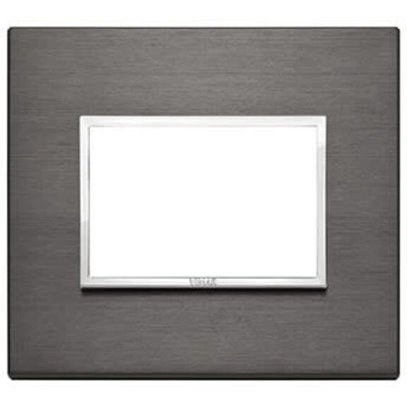 Vimar Eikon EVO 21653.03 3-Module Cover Plate, Lava Grey Anodized Aluminium image number 0