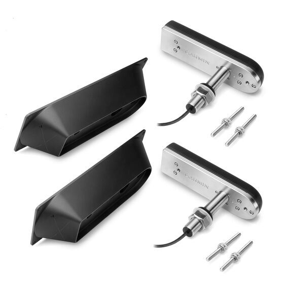 GARMIN GT51M-TH Stainless Steel Thru-Hull DownV&uuml;/SideV&uuml; CHIRP Transducer Pair image number 0