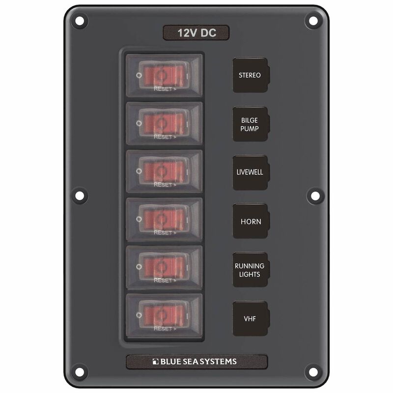 Water-Resistant Circuit Breaker Switch Panel, 6 Positions image number 0
