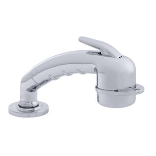 Deck-Mount Sprayer Small Chrome Sprayer w/Elbow, 6' Black Rubber Hose, Ultra-Low Profile Holder