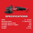 M18 FUEL&trade; 7&rdquo; Variable Speed Polisher image number 7