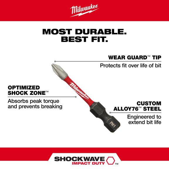 SHOCKWAVE&trade; 2" PH1 Impact Bit, 2 Pack image number 1