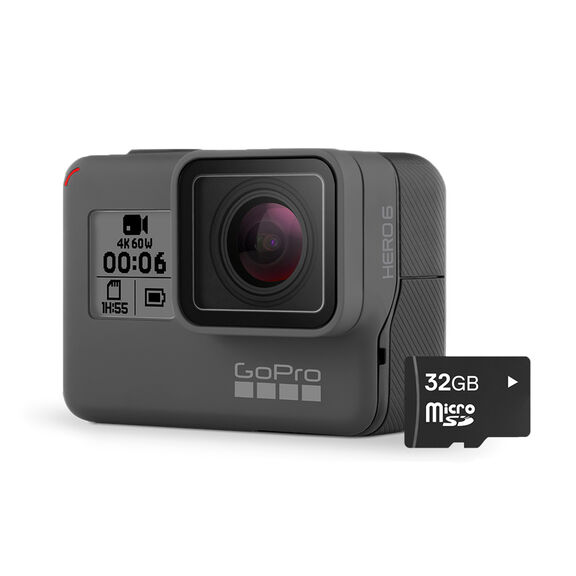 HERO6 Black 4K Ultra HD Waterproof Camera with 32GB microSD Card image number 0
