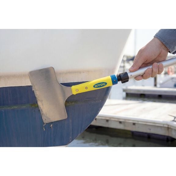 Marine 8'' Stainless Steel Stiff Blade Pole Scraper Acme Threaded Handle image number 2