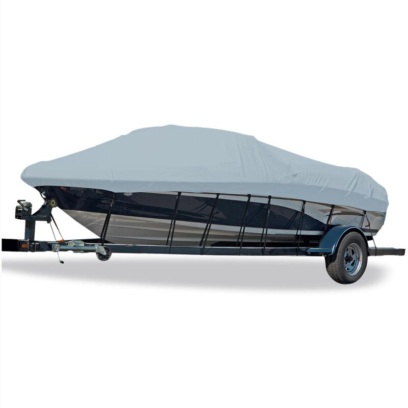 Carver Sun-DURA Styled-to-Fit Boat Cover f/24.5' Sterndrive V-Hull Runabout Boats (Including Eurostyle) w/Windshield & Hand/Bow Rails - Grey main image 0