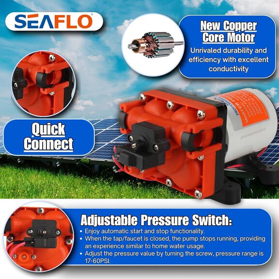 SEAFLO 43 Series 12V 3.0 GPM 55 PSI Diaphragm Water Pump image number 6