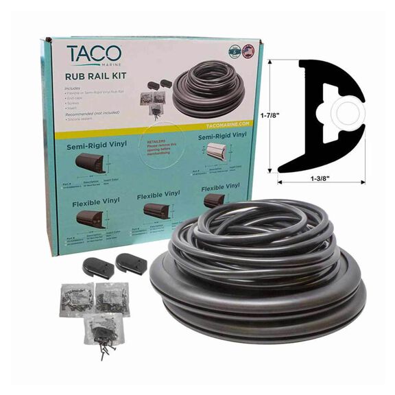 Rub Rail Style #4, 1-7/8"H x 1-3/8"W x 50'L, Black/Black RR/Insert Color image number 0