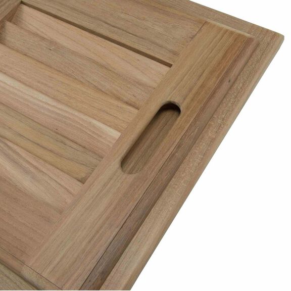 Right Hand Teak Louvered Door & Frame, 12" x 12" image number 6