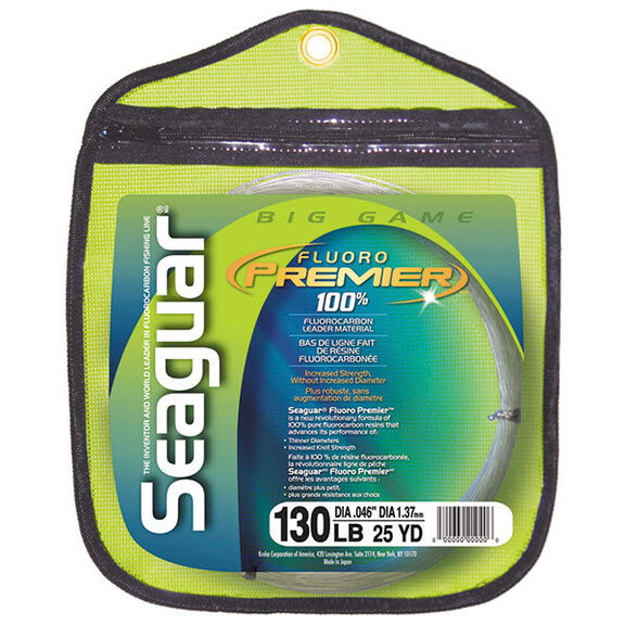 Fluorocarbon Big Game Premier Leader Material, Flourescent Clear/Blue, 25 yds. image number 0