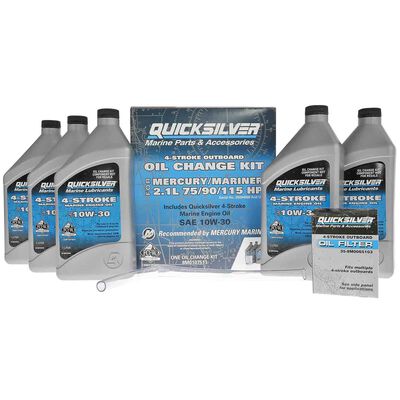 8M0107511 10W30 4-Stroke Outboard Oil Change Kit for 70/90/115 HP (2.1L) Mercury Engines