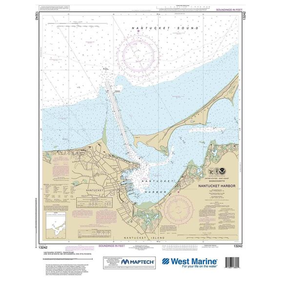 Maptech&reg; NOAA Recreational Waterproof Chart-Nantucket Harbor, 13242 image number 0