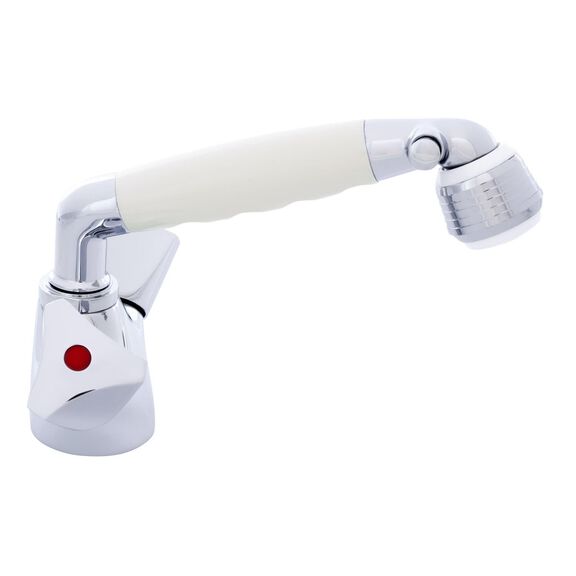 Trinidad Head/Shower Combo Faucet Classic Warm White Sprayer, 6' Stainless Steel Hose Chrome/Warm White image number 2