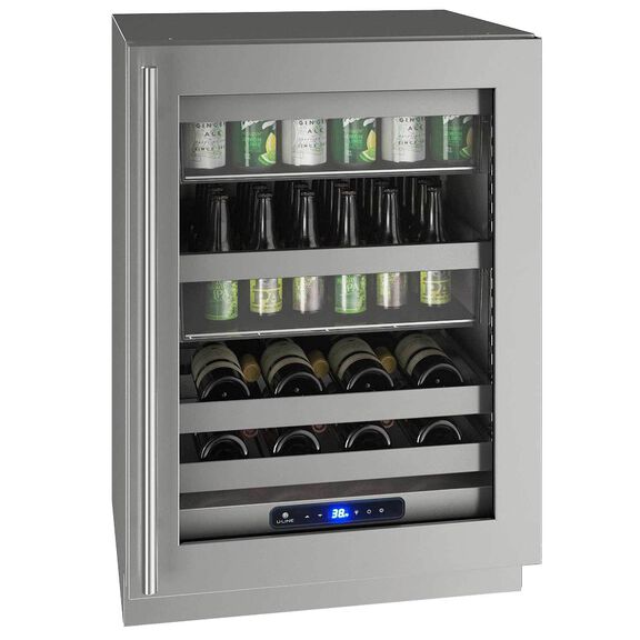 24" 5 Class Stainless Beverage Center with Lock, Right Hinge image number 0